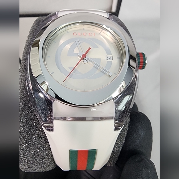 New Gucci Sync Stainless Steel & Rubber-Strap Watch YA137102 - White - Picture 5 of 9